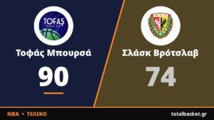 Σλάσκ Βρότσλαβ – Τοφάς Μπουρσά 74-90: Το δεύτερο δεκάλεπτο έκρινε τα πάντα