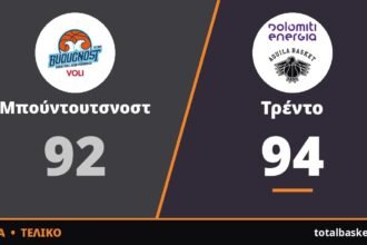 Τρέντο – Μπούντουτσνοστ 94-92: Ο Μπράουν το πήγε στο νήμα
