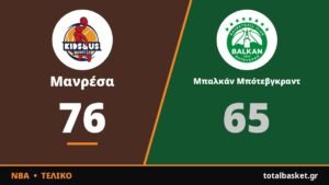 Μπαλκάν Μπότεβγκραντ – Μανρέσα 65-76: Ο Νοτέι την οδήγησε στη νίκη