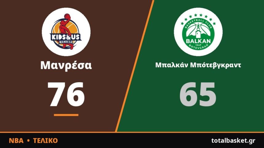 Μπαλκάν Μπότεβγκραντ – Μανρέσα 65-76: Ο Νοτέι την οδήγησε στη νίκη