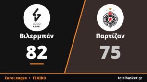 Βιλερμπάν – Παρτίζαν 82-75: Με τον Γουότερς και τρίποντα στο φινάλε