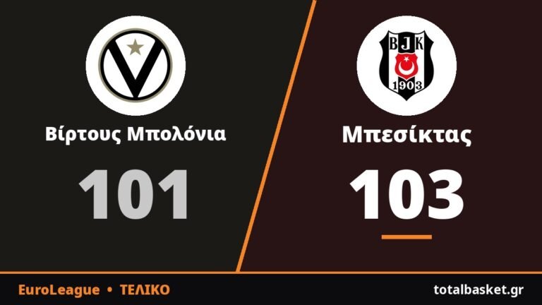 Βίρτους Μπολόνια – Μπεσίκτας 101-103: Ο Γουόκερ «καρφώνει» με 30 πόντους