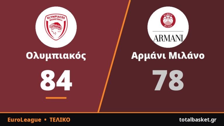 Ολυμπιακός – Αρμάνι Μιλάνο 84-78: Ο Βεζένκοβ και ο Μίλερ-ΜακΙντάιρ έφεραν τη νίκη